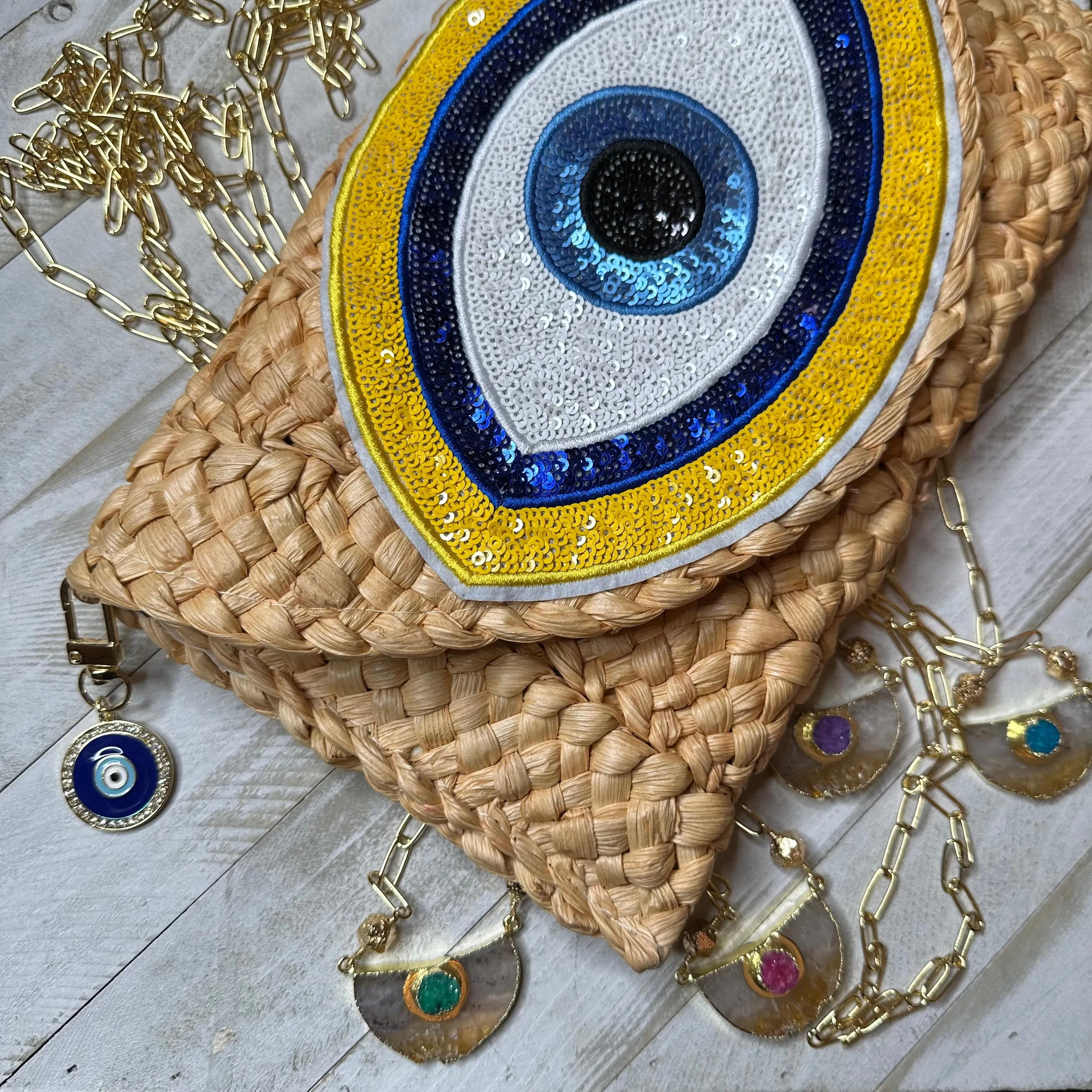 Evil Eye Sequin Clutch 510-01 | Erika Williner Designs