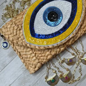Evil Eye Sequin Clutch 510-01 | Erika Williner Designs