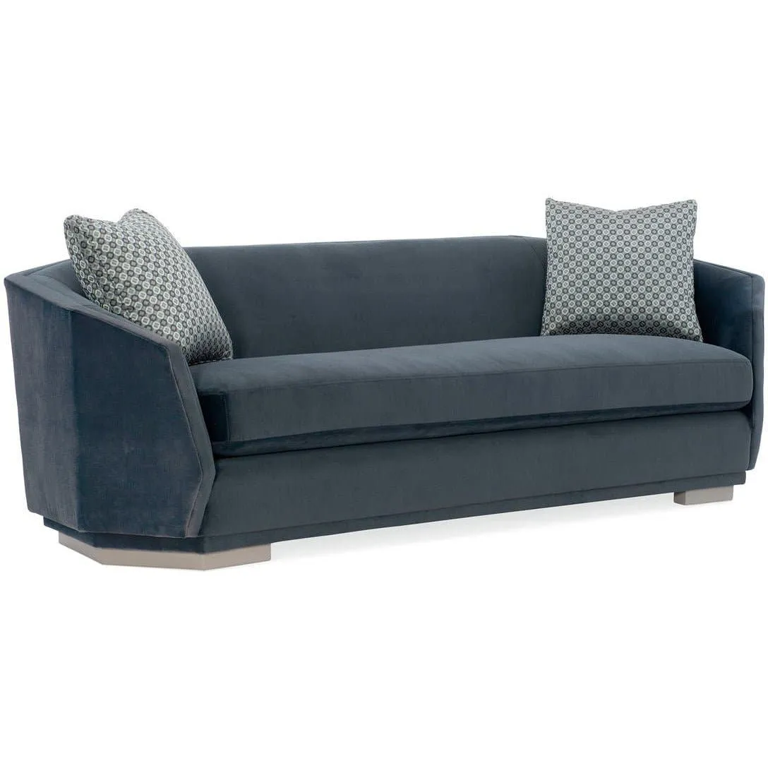 Expressions Curved Sofa in Blue-Gray