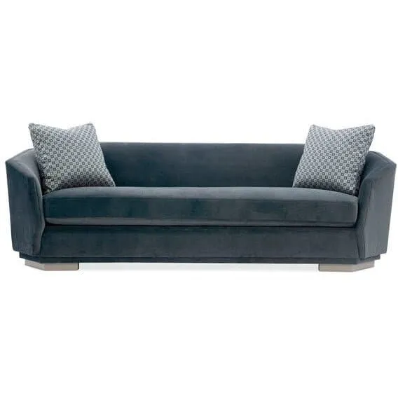 Expressions Curved Sofa in Blue-Gray