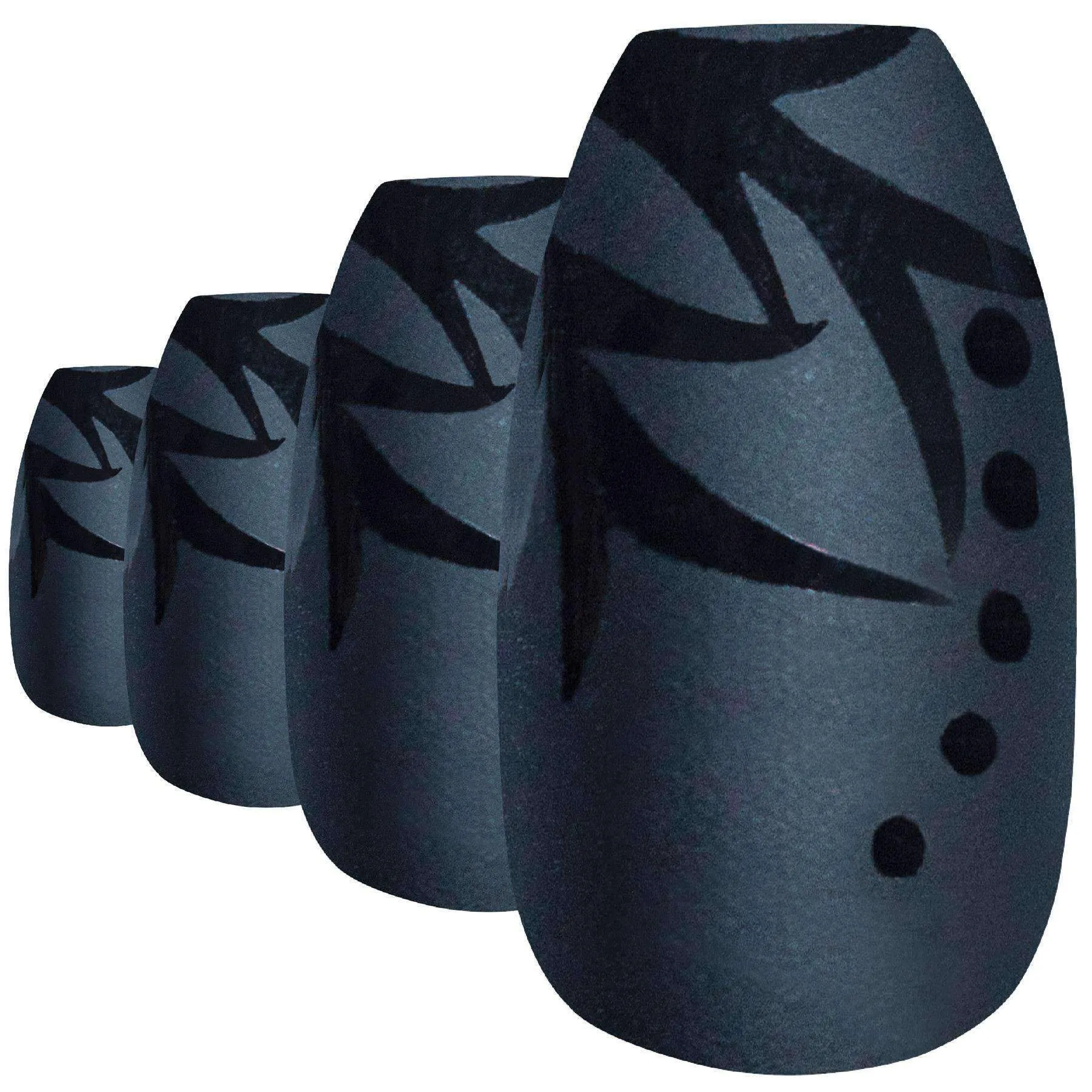 False Nails by Bling Art Black Leaf Matte