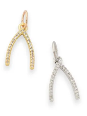 Farrah B Pave Wishbone Charm