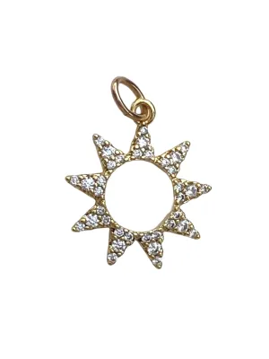 Farrah B Sun Pave Gold Charm