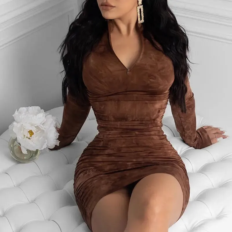 Fashion Womens Printed Net Red Dress