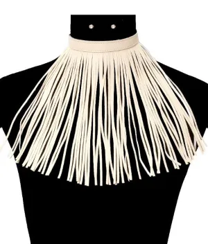 FAUX LEATHER FRINGE CHOKER
