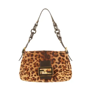 Fendi Brown Cheetah Print Mini Baguette