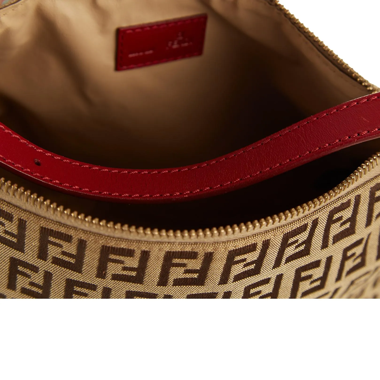 Fendi Brown Logo Top Handle Bag