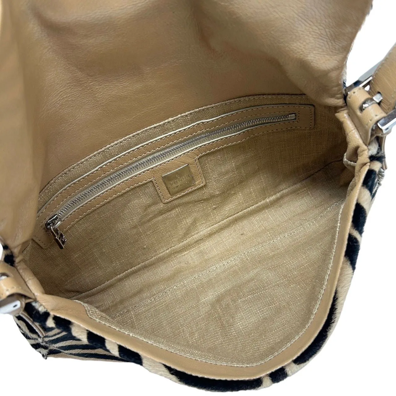 Fendi Brown Zebra Baguette Bag