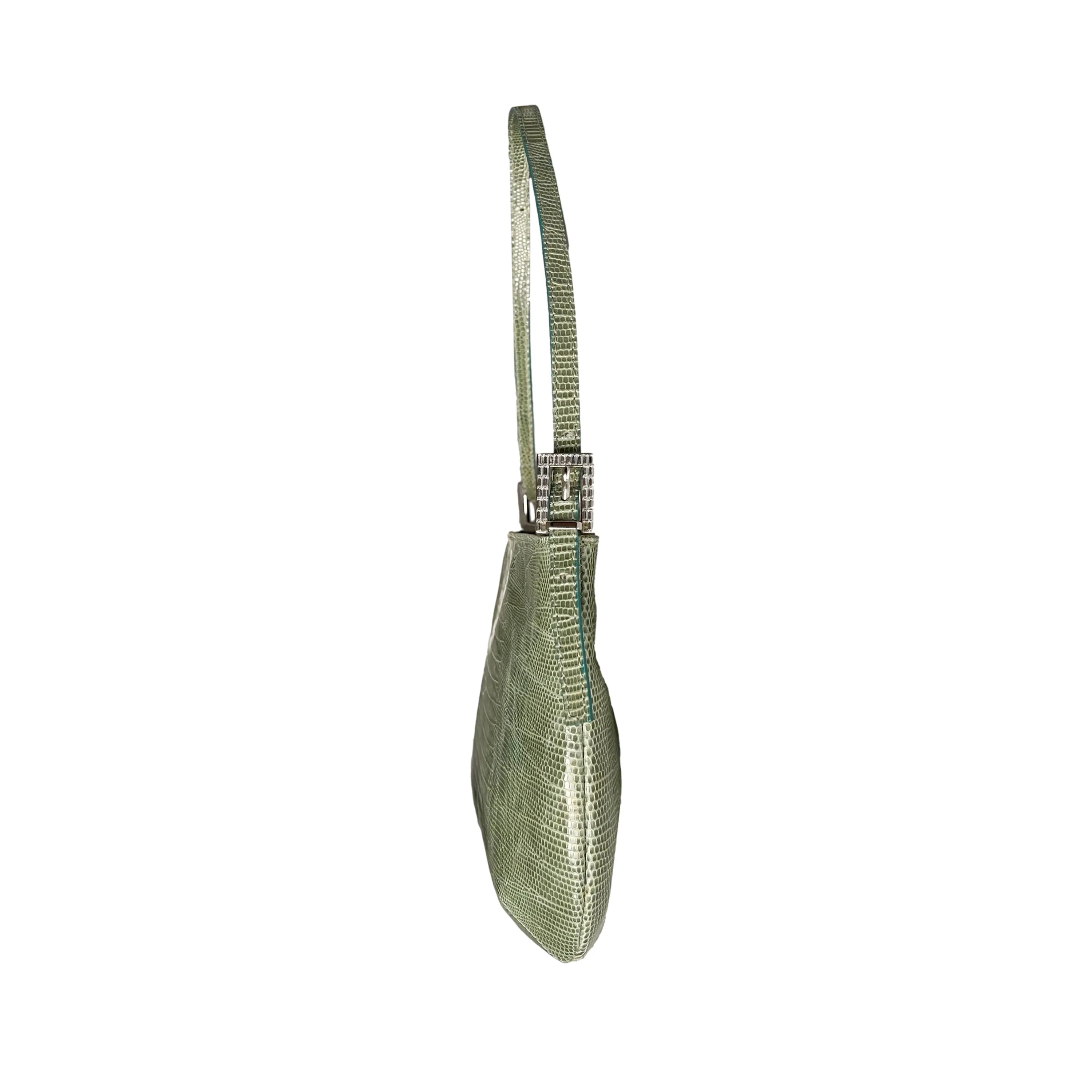 Fendi Green Lizard Mini Shoulder Bag