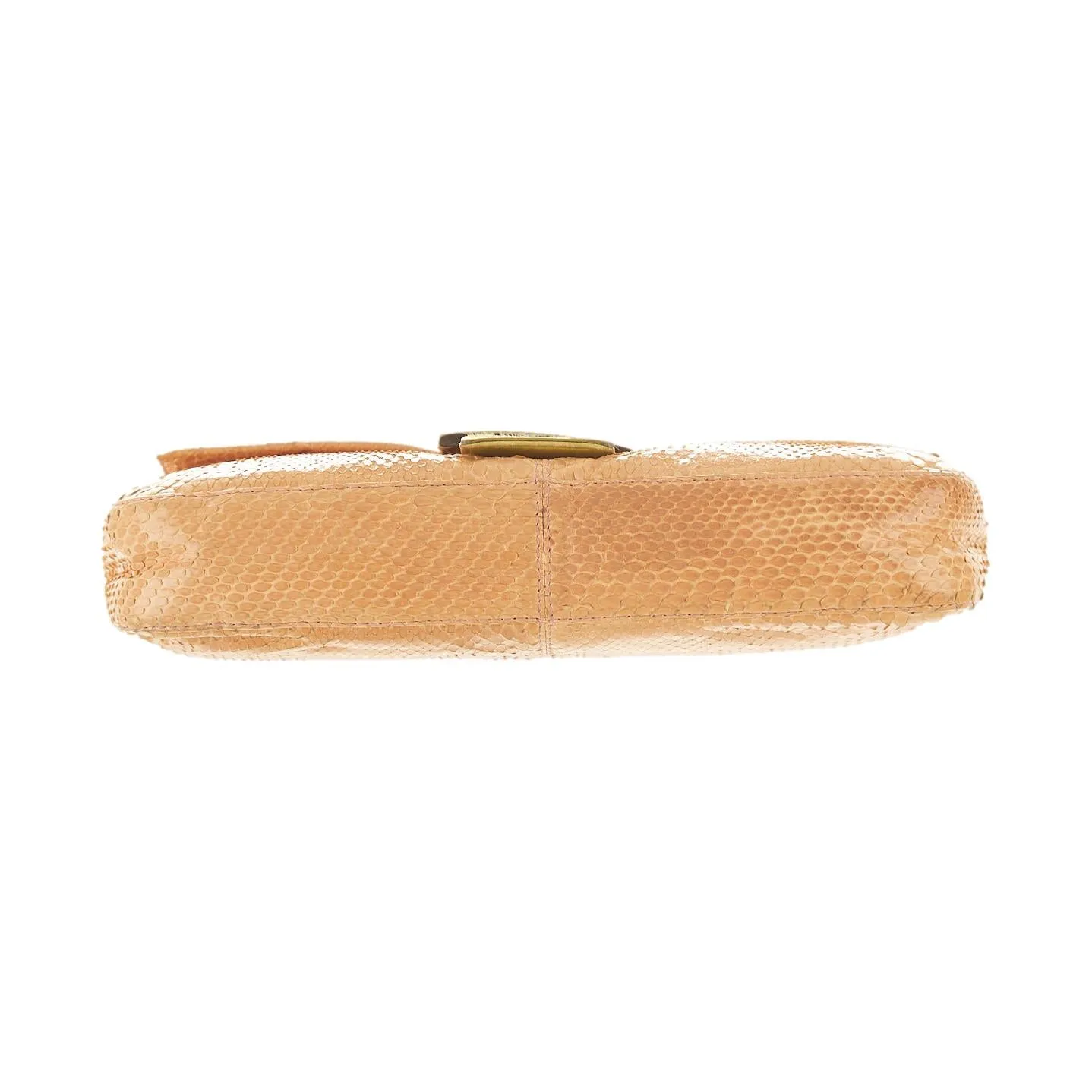 Fendi Peach Snakeskin Baguette