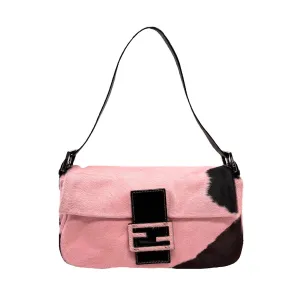 Fendi Pink Cow Print Baguette