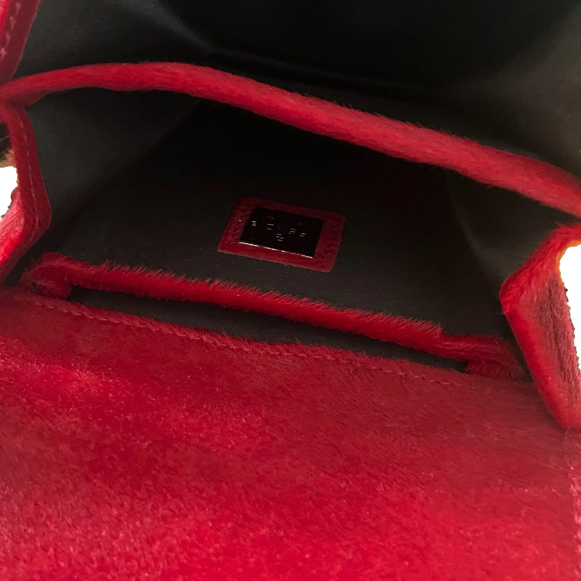 Fendi Red Calf Hair Mini Shoulder Bag