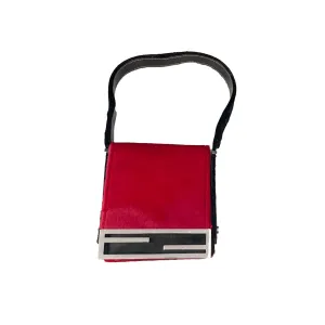 Fendi Red Calf Hair Mini Shoulder Bag
