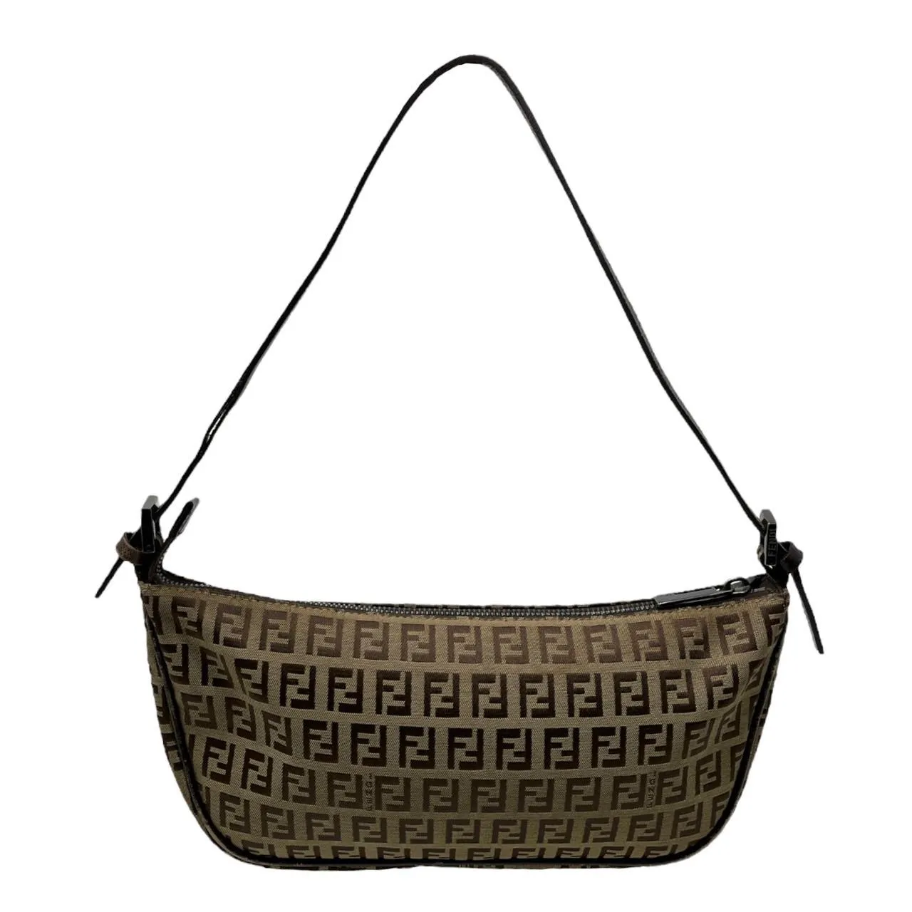 Fendi Tan Logo Rounded Shoulder Bag