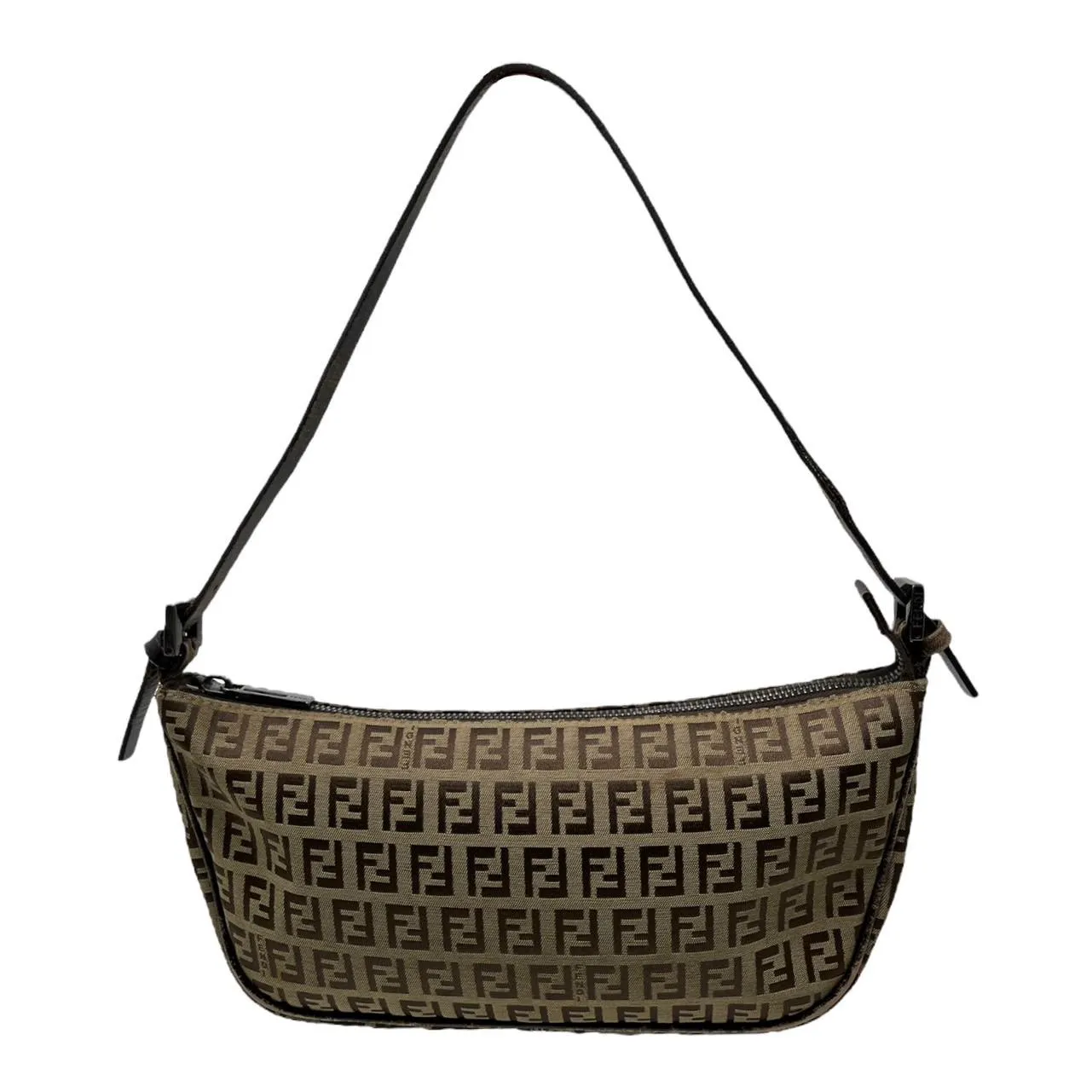 Fendi Tan Logo Rounded Shoulder Bag