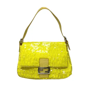 Fendi Yellow Sequin Baguette Bag