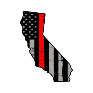 Fire Thin Red Line Flag of California State Graphic Decal