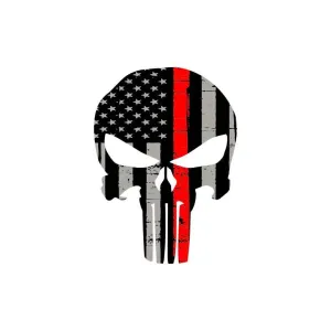 Fire Thin Red Line Punisher  Graphic Decal
