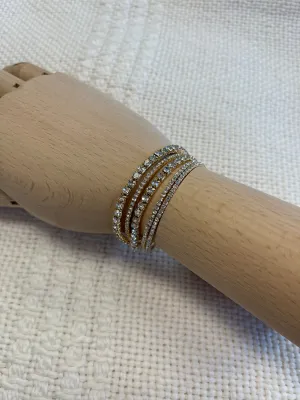 Five Row Rhinestone Bracelet Set