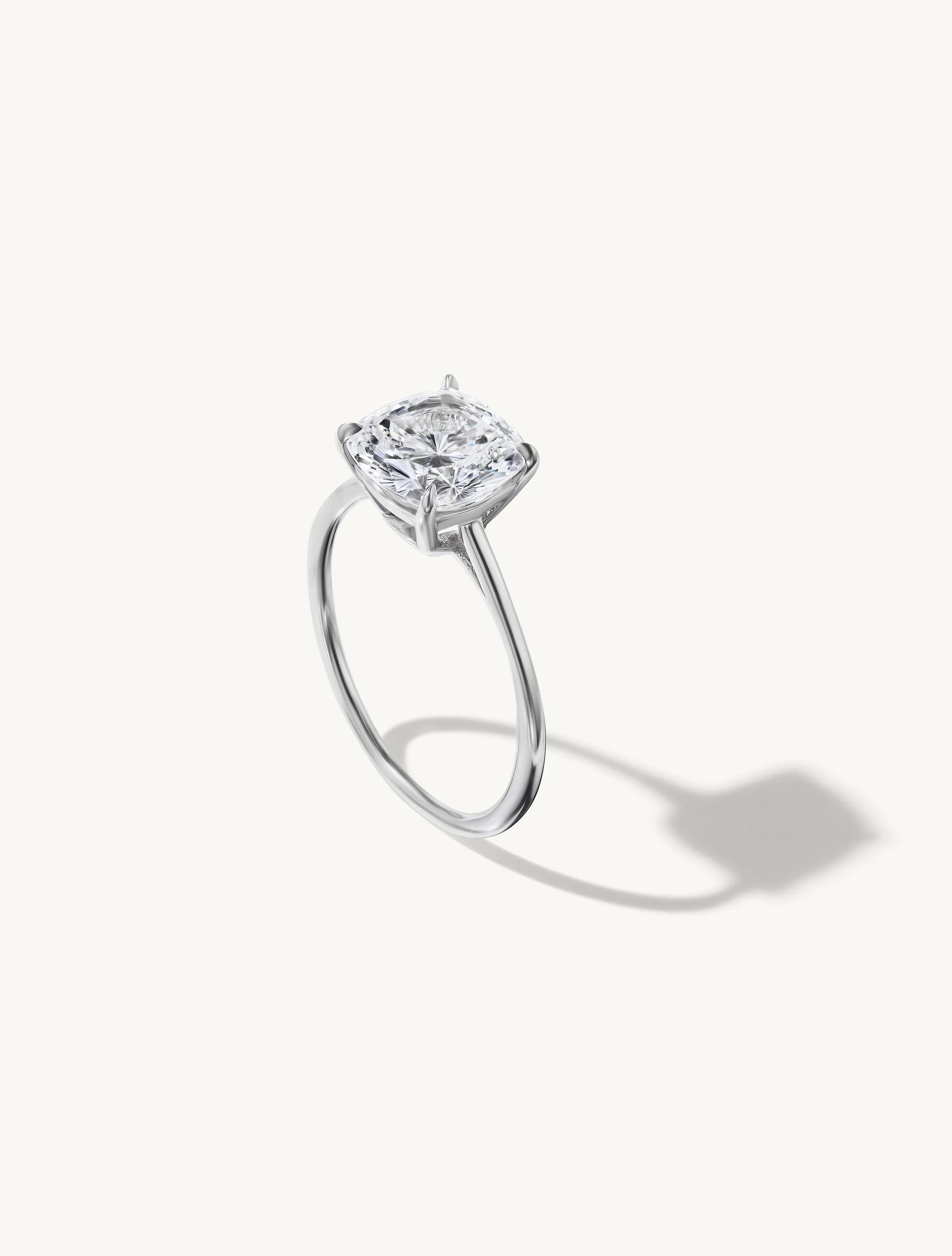 Floating Cushion Engagement Ring