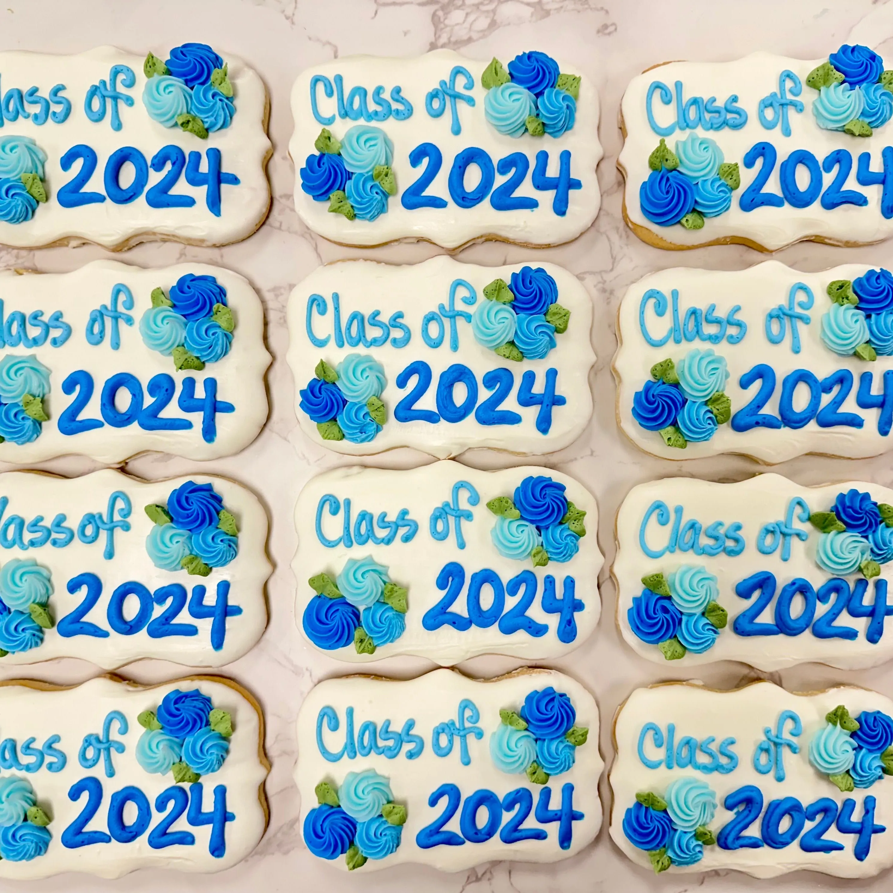 Floral Buttercream Decorated Graduation Cookies