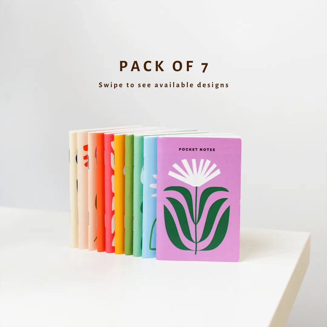Floral Pocket Notebooks / Pack of 7