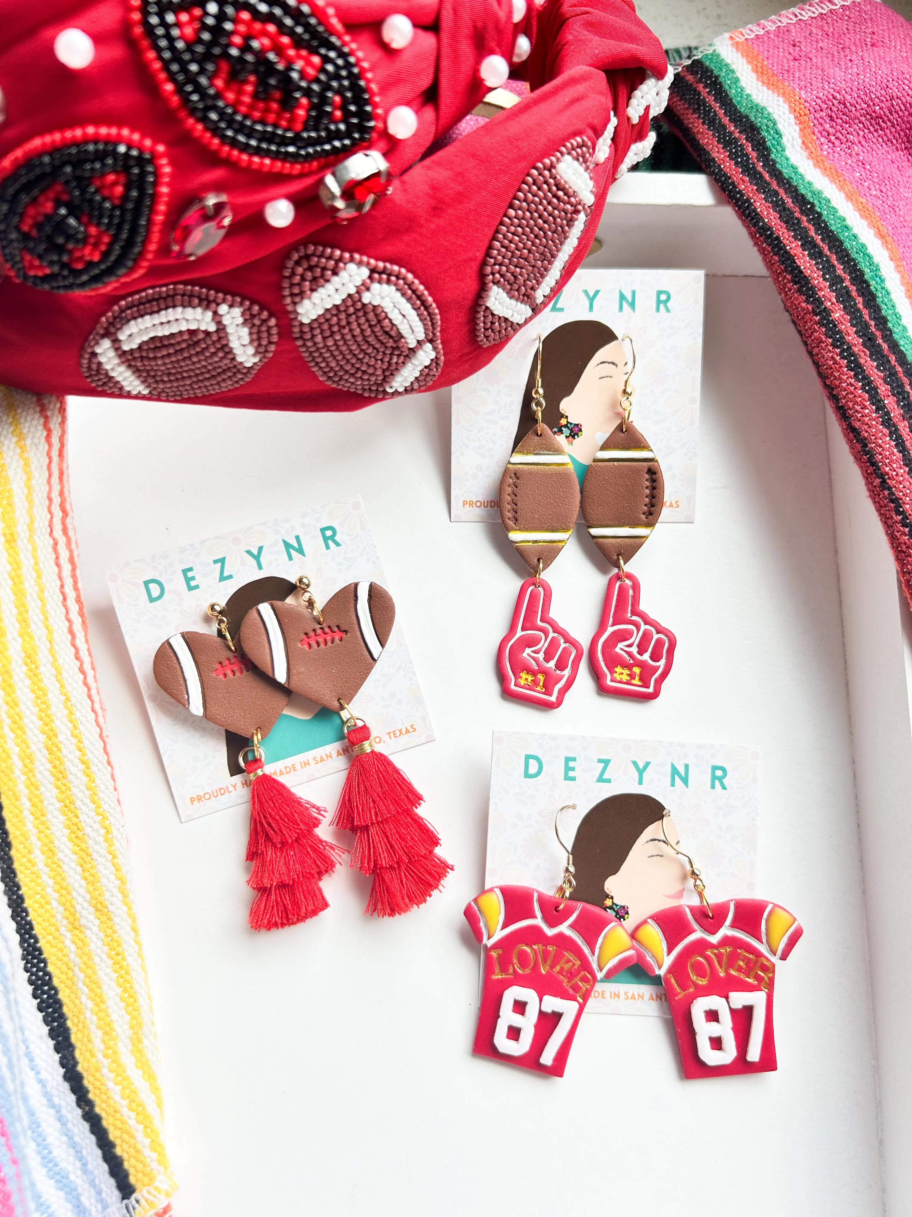 Football Heart with Tassels
