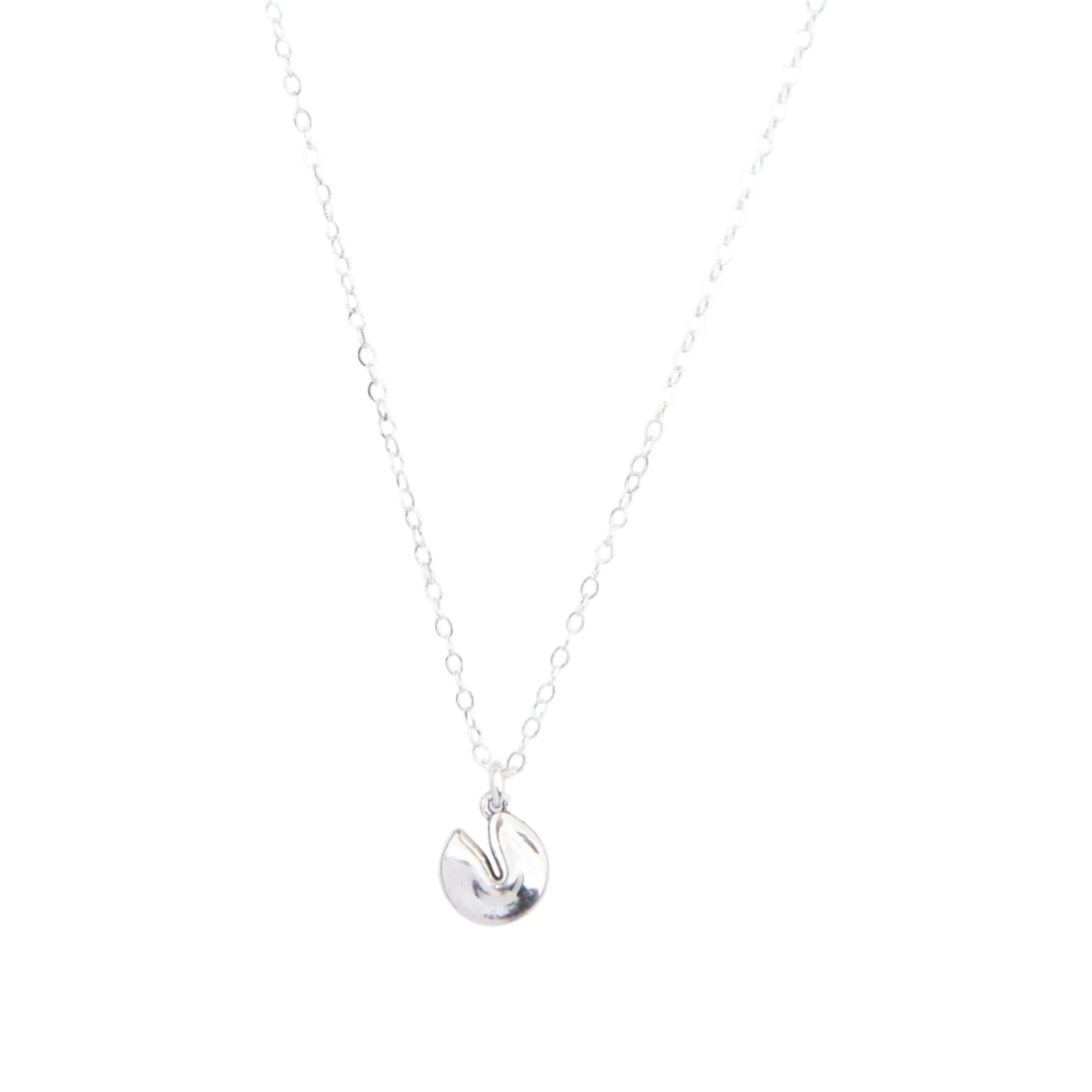 Fortune Cookie Necklace in Silver