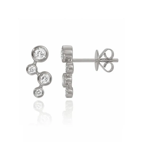 Four Diamond Bezel Earring