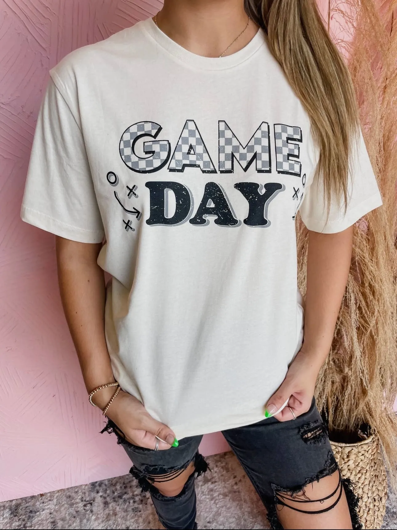 Game Day Playbook Tee: Natural