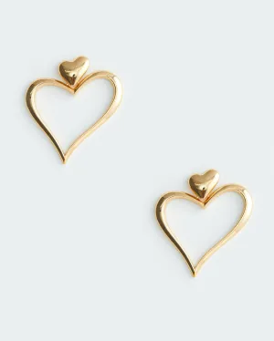 GILDED STATEMENT HEART EARRING
