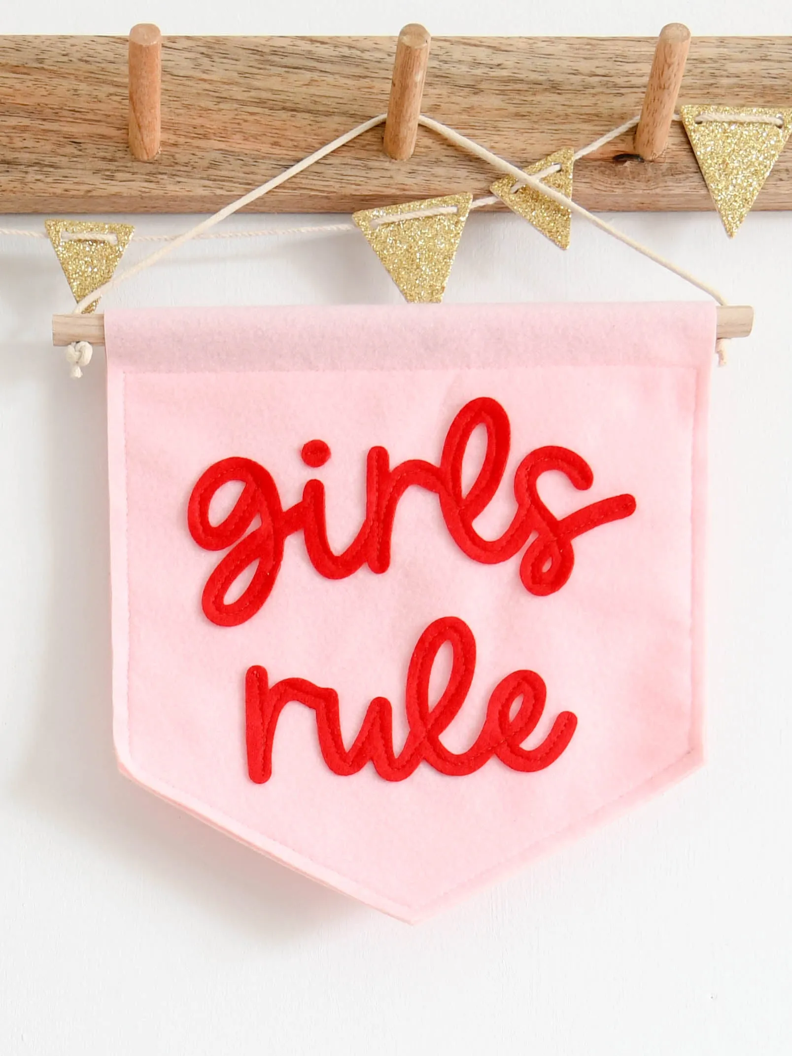 Girls Rule Mini Felt Banner