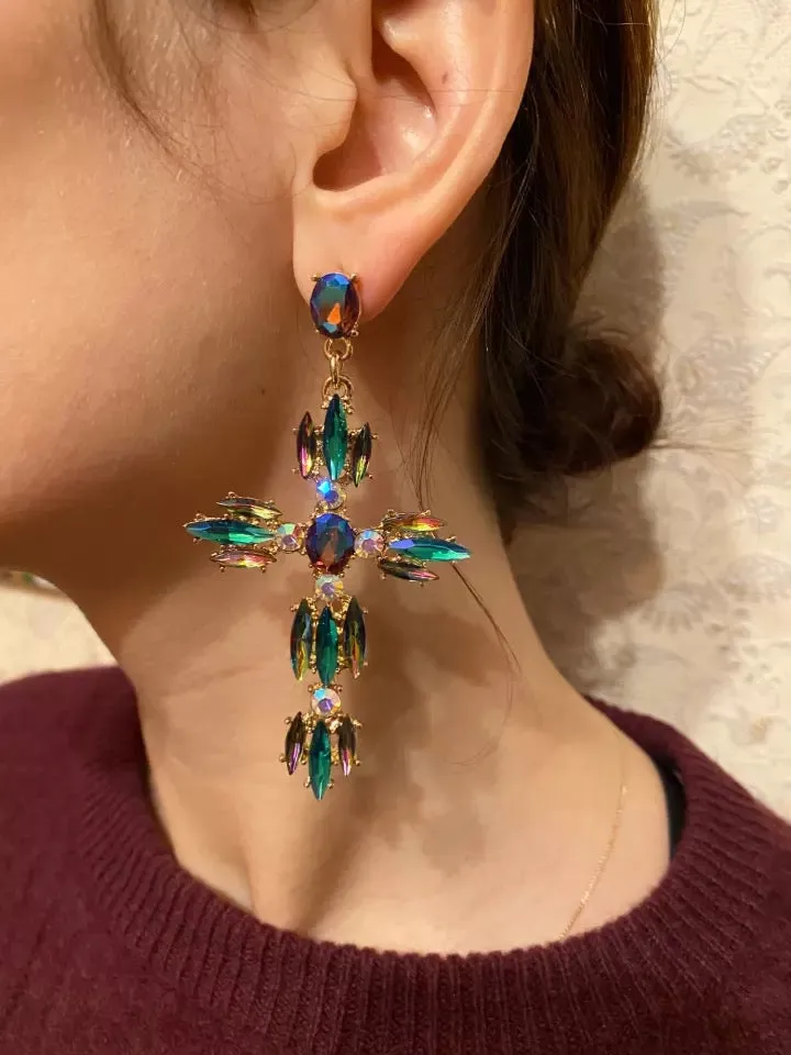 GLAM CROSS EARRINGS