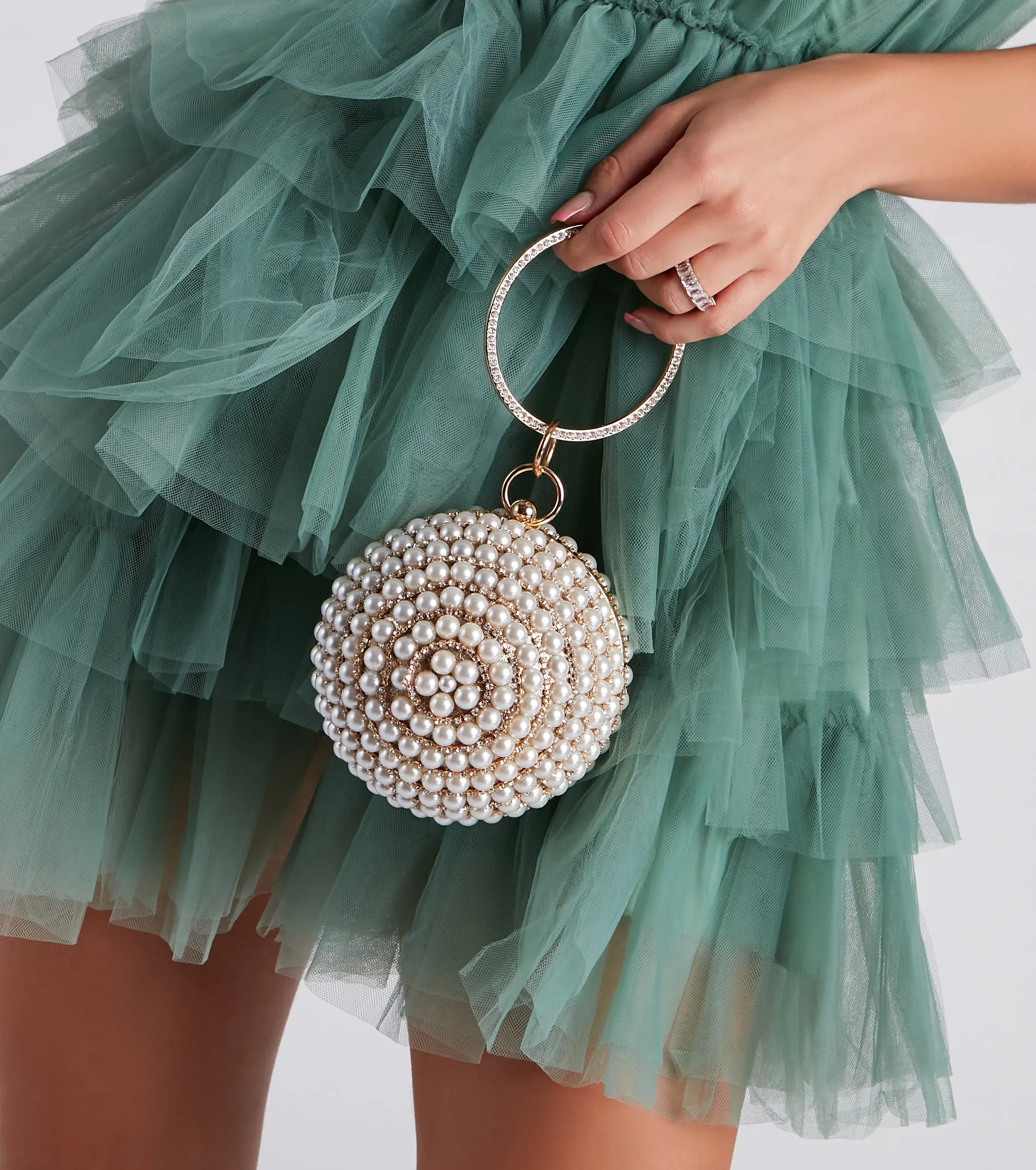 Glam Luxe Vibes Pearl Sphere Clutch
