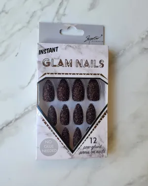 Glam nails dark brown