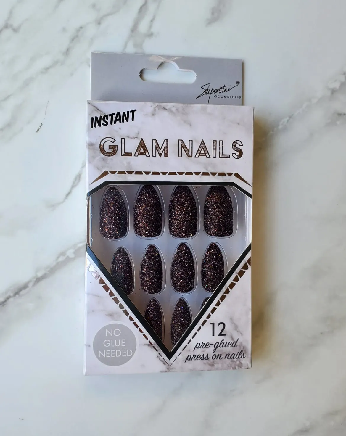 Glam nails dark brown