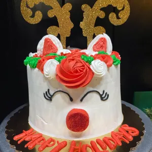 Glam Reindeer Cake - 3 layer 6" cake
