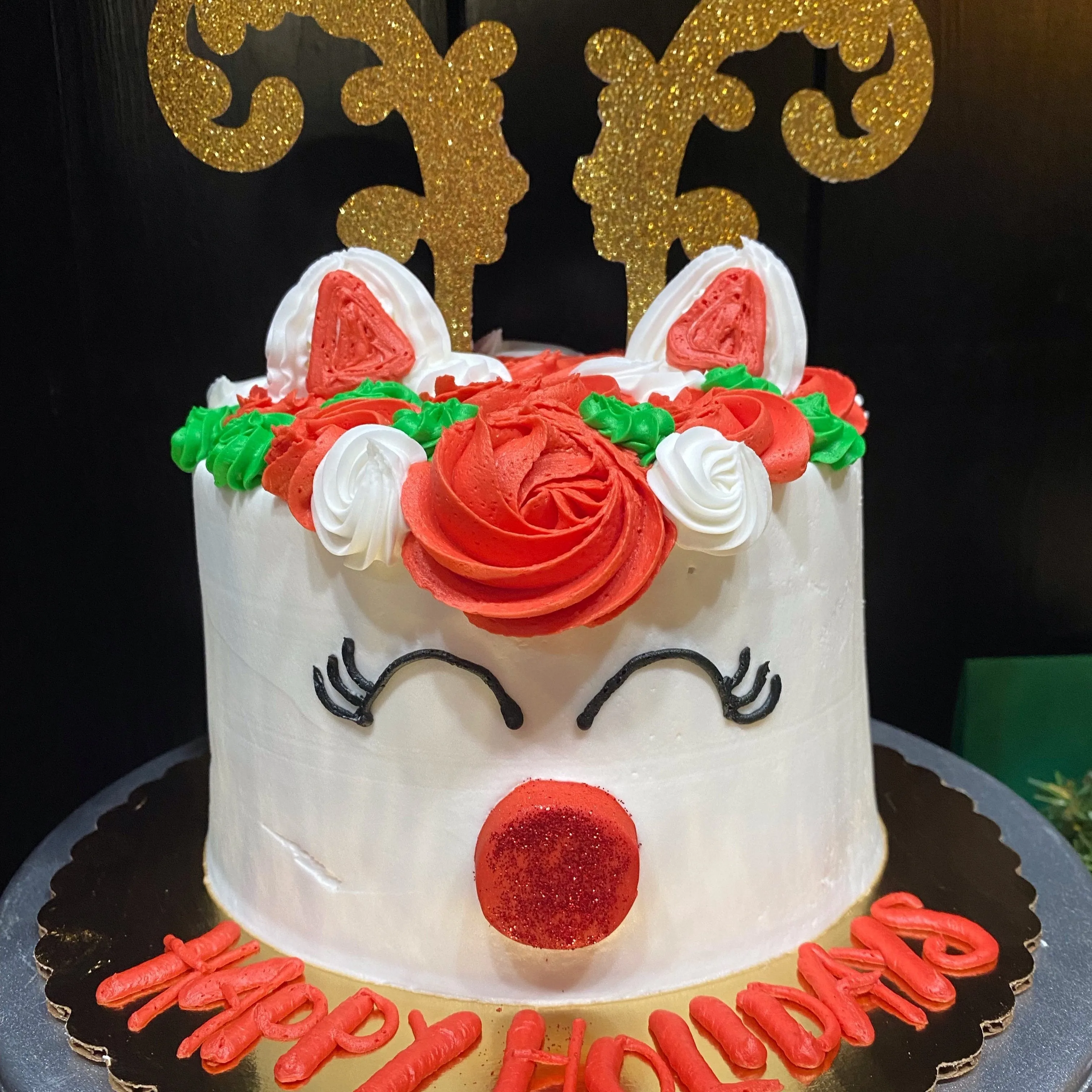 Glam Reindeer Cake - 3 layer 6" cake