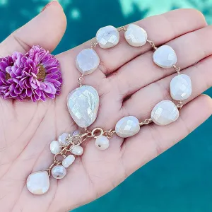Gold Filled Mystic Moonstone Wire Wrapped Bracelet