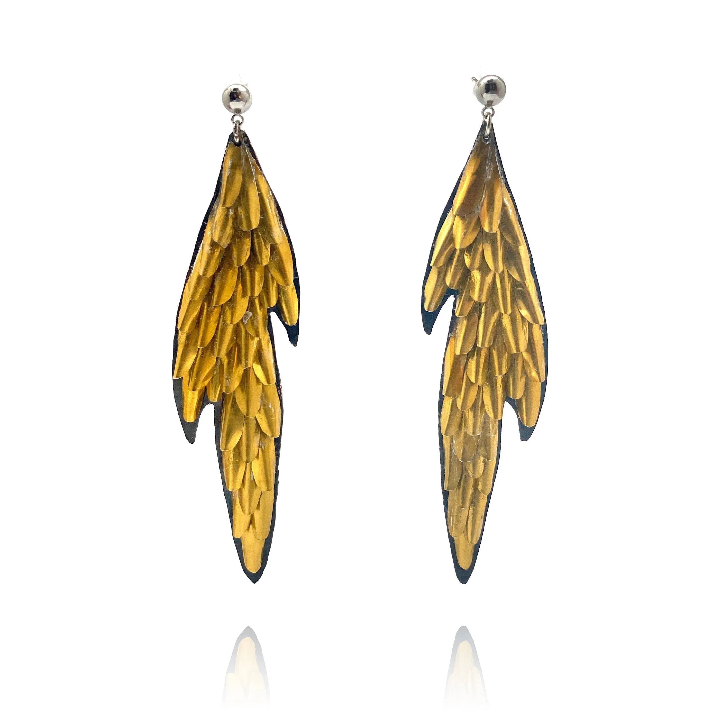 Golden Cascade Aluminum Earrings