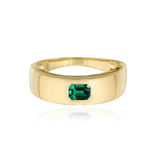 Golden Thick Gemstone Ring