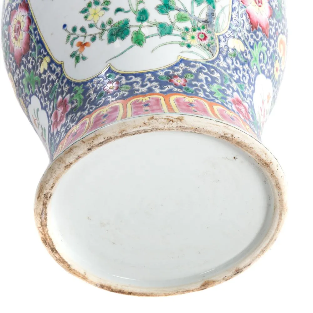 Gorgeous Hand Decorated Large Scale Jar with Lid