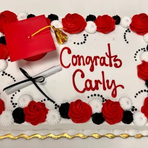 Graduation Rosette Border Sheet Cake