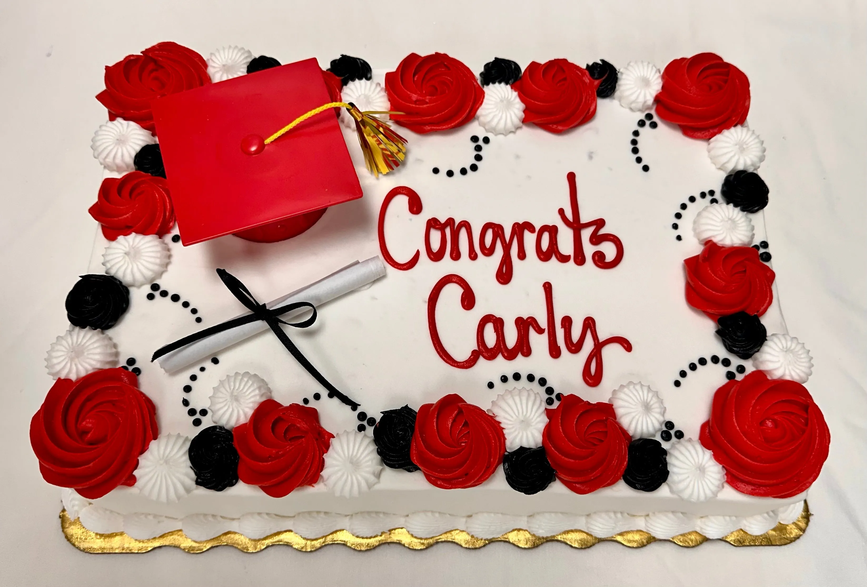 Graduation Rosette Border Sheet Cake