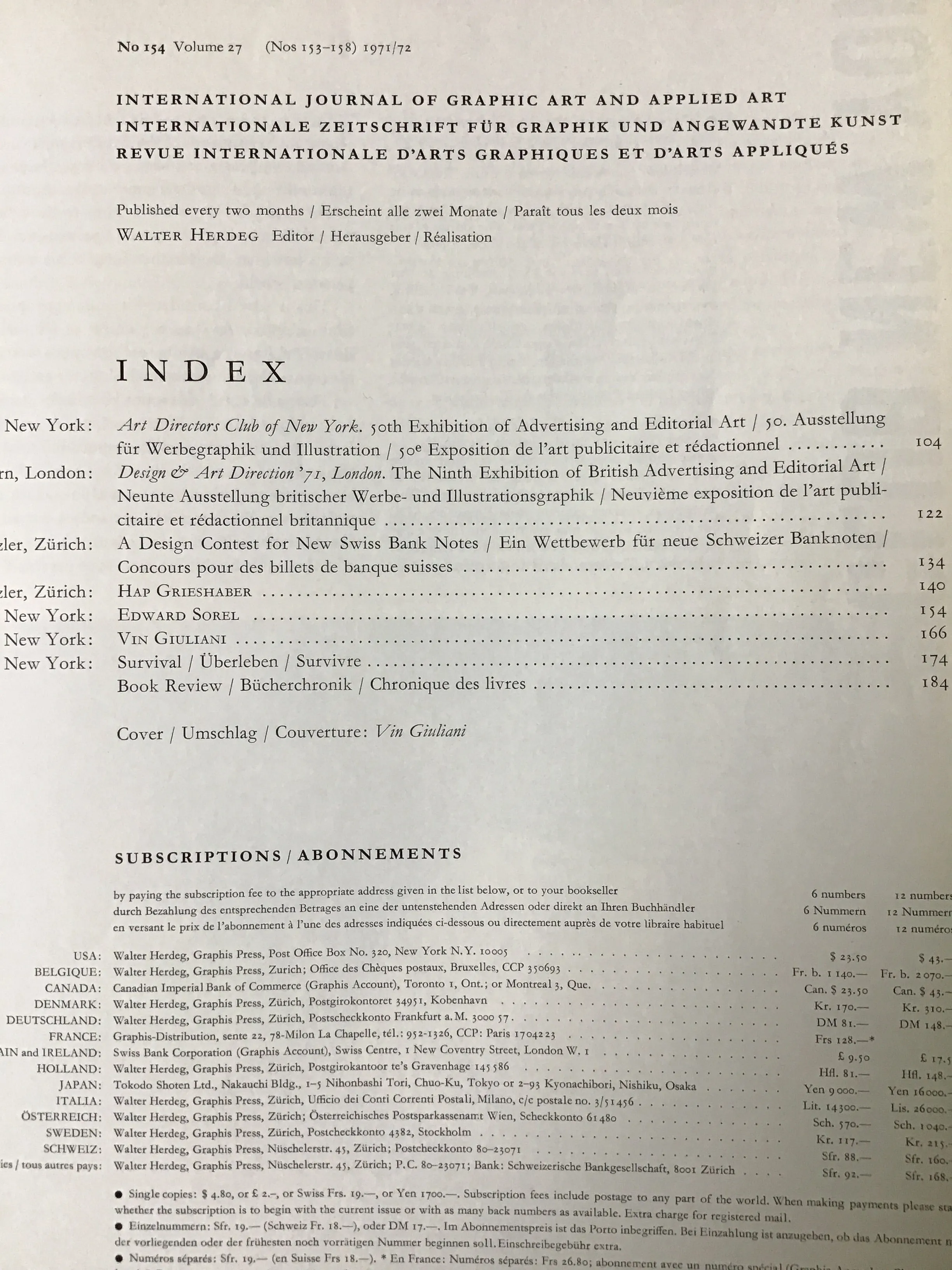 Graphis magazine #154 1971/72