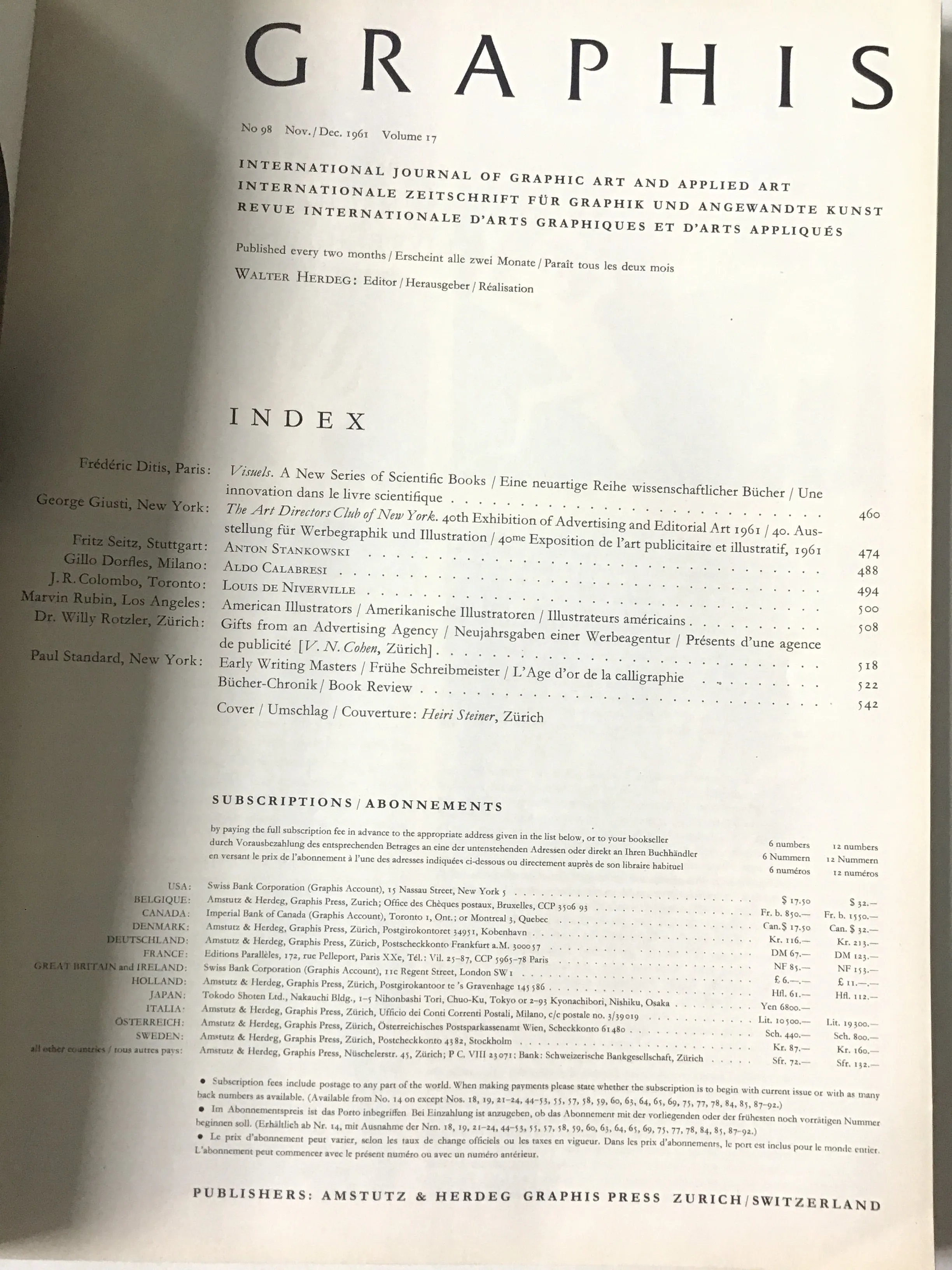 Graphis magazine 98 1961