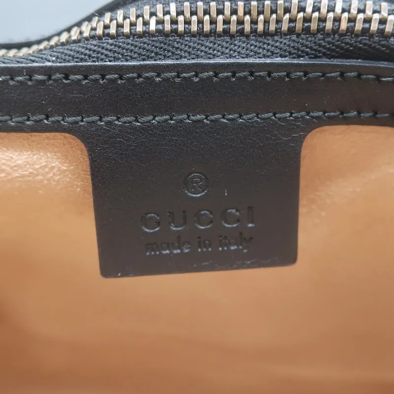 Gucci GG Marmont Animal Studs Medium Shoulder Bag Black Matelasse Leather
