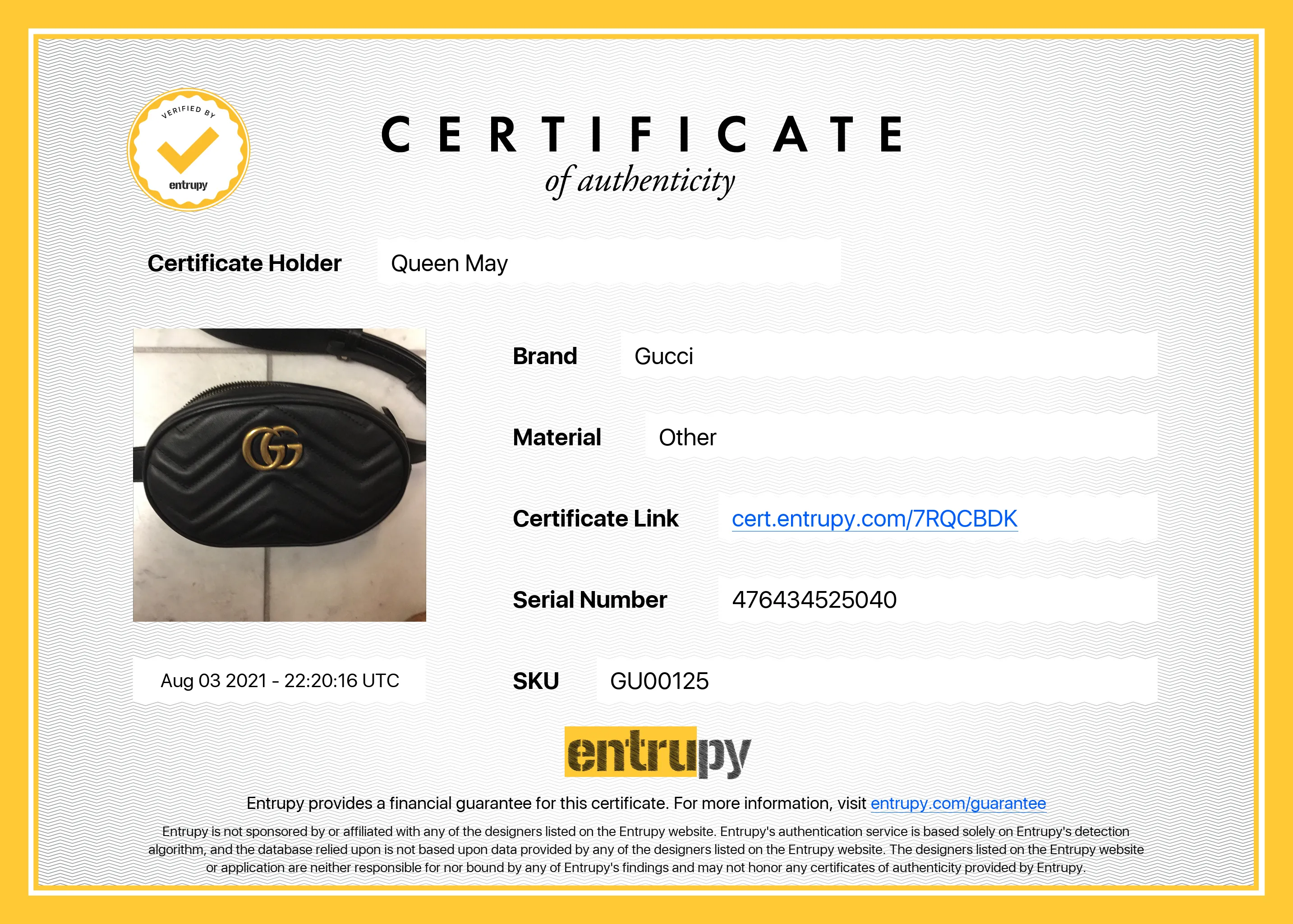 Gucci GG Marmont Matelasse Belt Bag