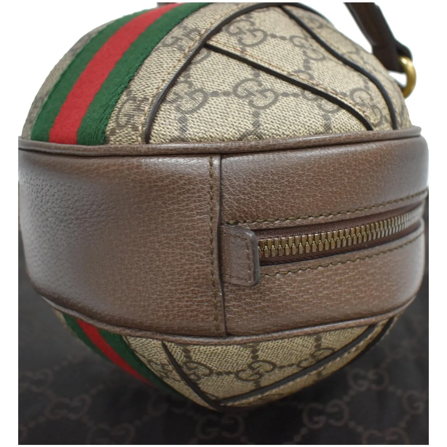 GUCCI Ophidia Mini GG Sphere Top-Handle Canvas Bowler Bag Beige 574794