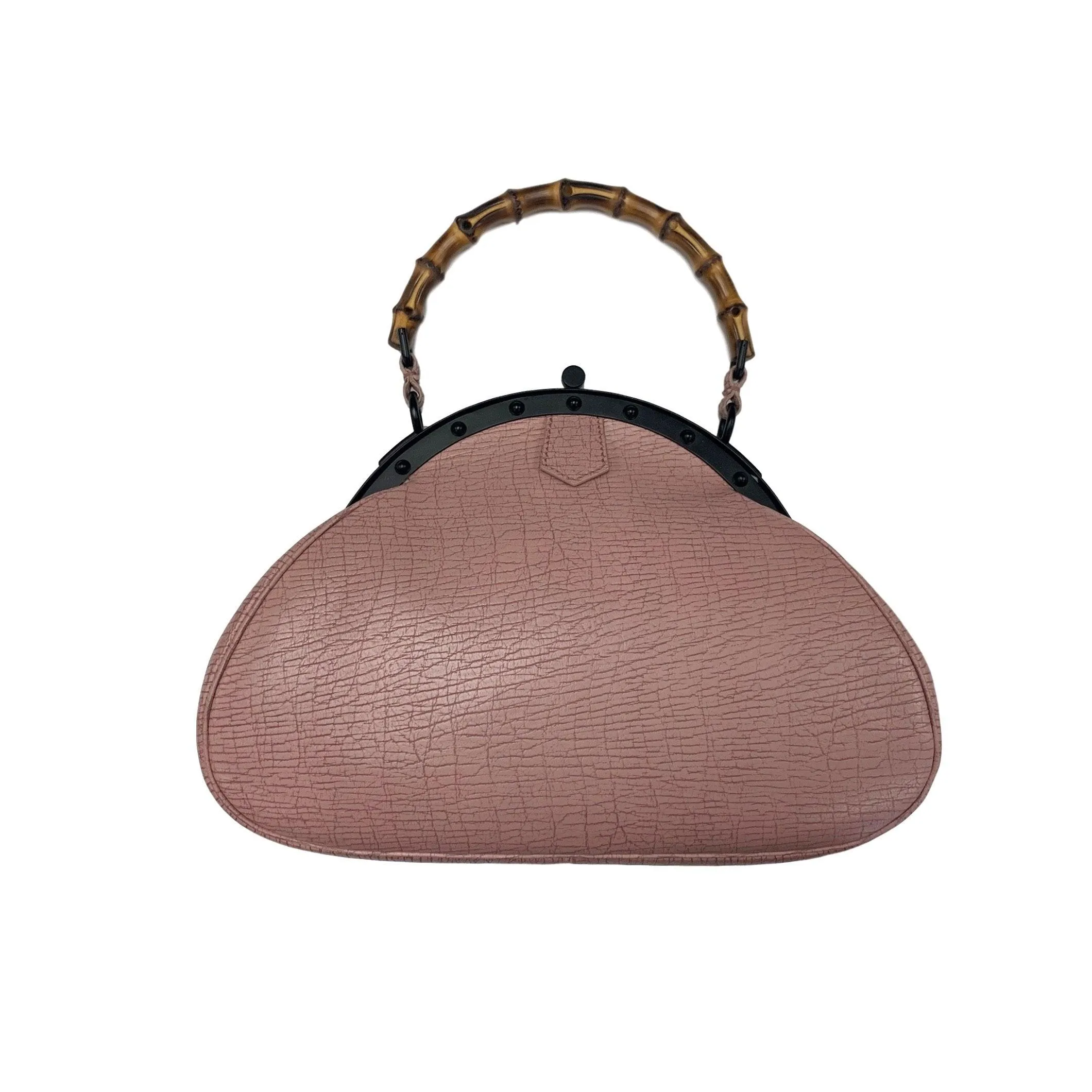 Gucci Pink Logo Bamboo Top Handle